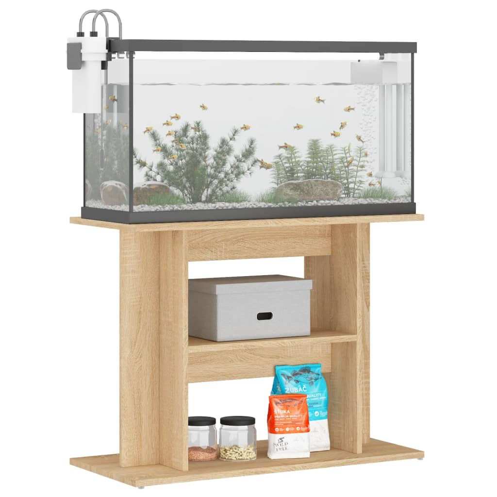 vidaXL Suport acvariu, stejar sonoma, 80 x 35 x 60 cm, lemn prelucrat