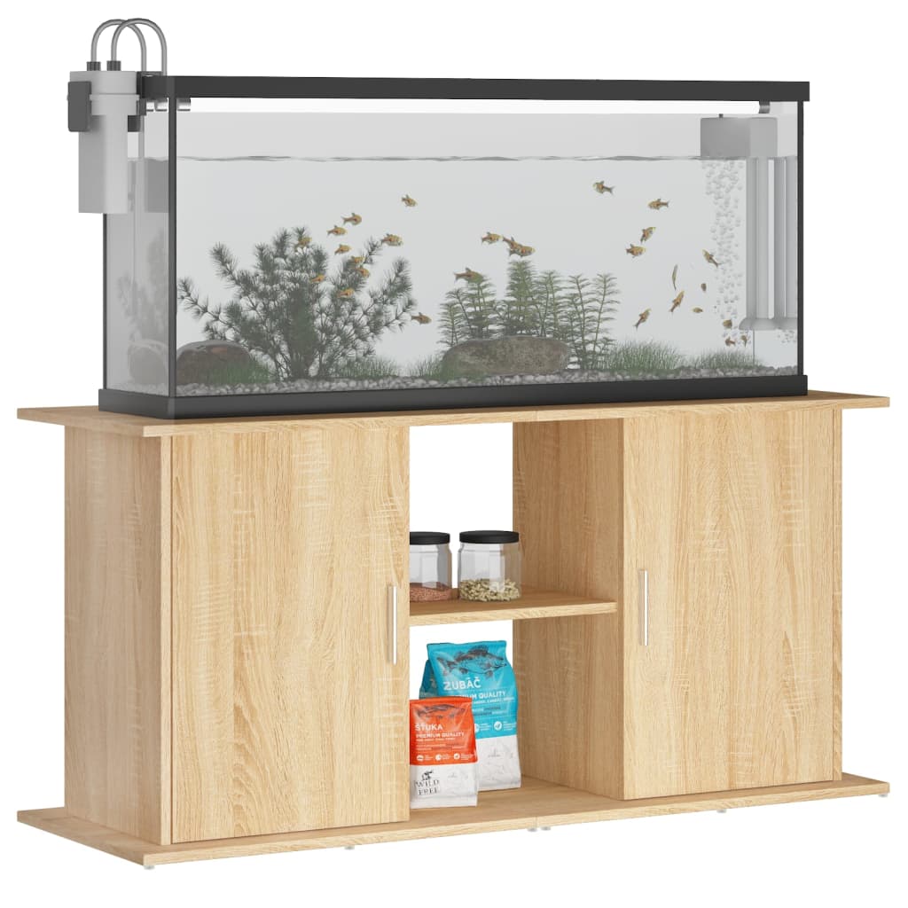 vidaXL Suport acvariu, stejar sonoma, 121x41x58 cm, lemn prelucrat vidaXL Suport acvariu, stejar sonoma, 121x41x58 cm, lemn prelucrat