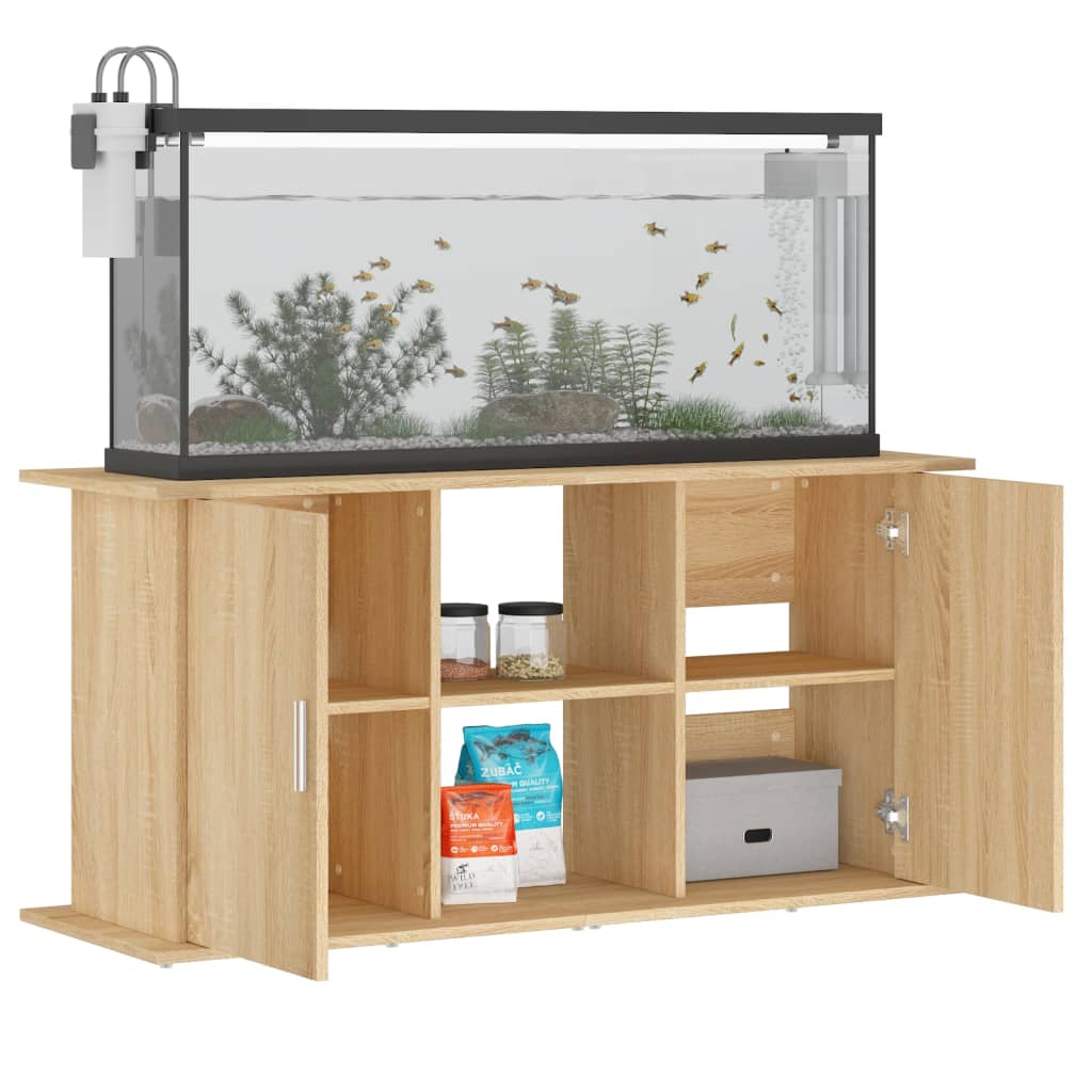 vidaXL Suport acvariu, stejar sonoma, 121x41x58 cm, lemn prelucrat vidaXL Suport acvariu, stejar sonoma, 121x41x58 cm, lemn prelucrat
