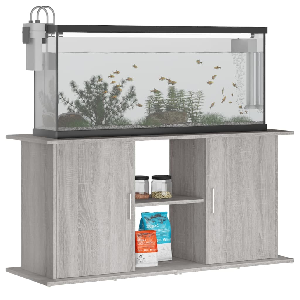 vidaXL Suport acvariu, gri sonoma, 121x41x58 cm, lemn prelucrat vidaXL Suport acvariu, gri sonoma, 121x41x58 cm, lemn prelucrat