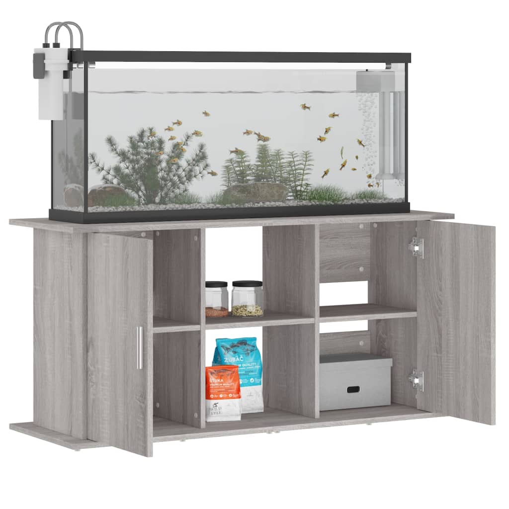 vidaXL Suport acvariu, gri sonoma, 121x41x58 cm, lemn prelucrat vidaXL Suport acvariu, gri sonoma, 121x41x58 cm, lemn prelucrat