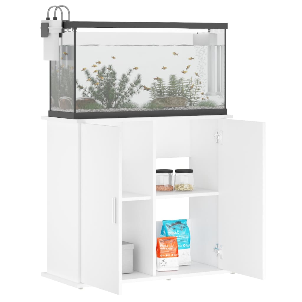 vidaXL Suport pentru acvariu, alb, 81x36x73 cm, lemn prelucrat