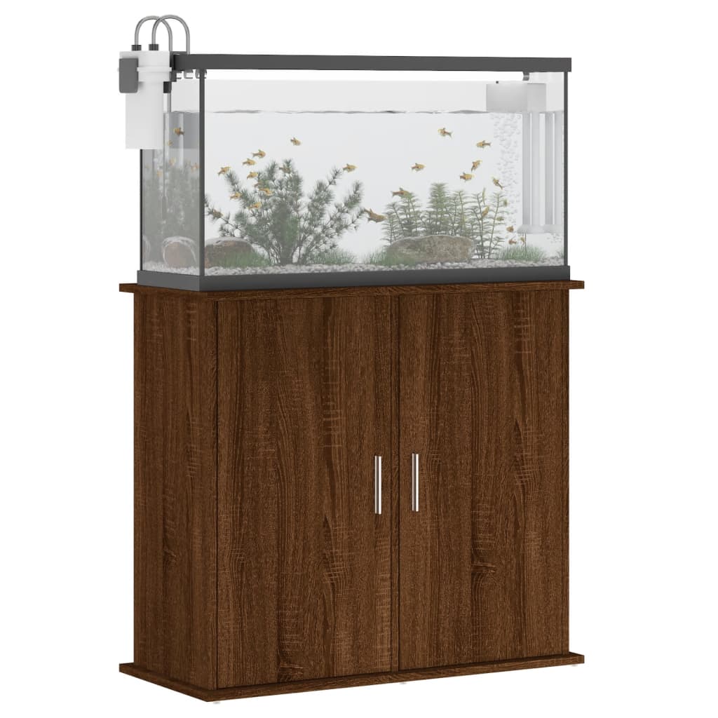 vidaXL Suport acvariu, stejar maro, 81x36x73 cm, lemn prelucrat vidaXL Suport acvariu, stejar maro, 81x36x73 cm, lemn prelucrat