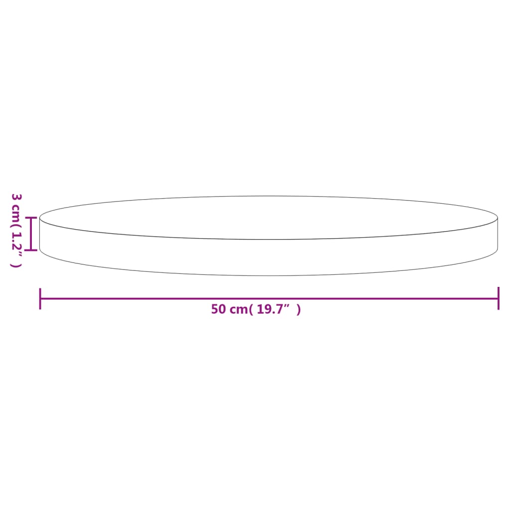 vidaXL Blat de masă rotund, alb, Ø50x3 cm, lemn masiv de pin vidaXL Blat de masă rotund, alb, Ø50x3 cm, lemn masiv de pin