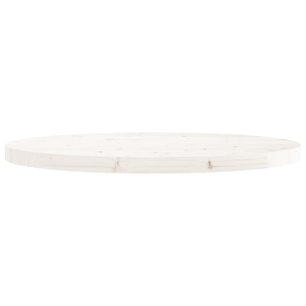 vidaXL Blat de masă rotund, alb, Ø70x3 cm, lemn masiv de pin vidaXL Blat de masă rotund, alb, Ø70x3 cm, lemn masiv de pin