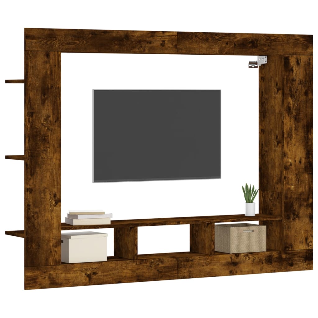 vidaXL Dulap TV, stejar fumuriu, 152x22x113 cm, lemn prelucrat vidaXL Dulap TV, stejar fumuriu, 152x22x113 cm, lemn prelucrat
