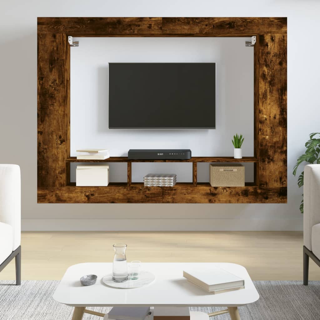 vidaXL Dulap TV, stejar fumuriu, 152x22x113 cm, lemn prelucrat vidaXL Dulap TV, stejar fumuriu, 152x22x113 cm, lemn prelucrat