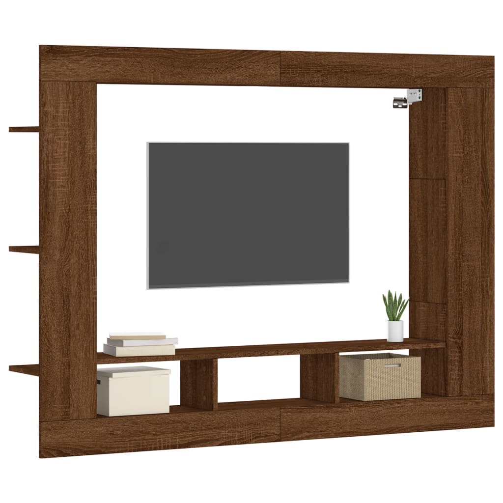 vidaXL Dulap TV, stejar maro, 152x22x113 cm, lemn prelucrat vidaXL Dulap TV, stejar maro, 152x22x113 cm, lemn prelucrat