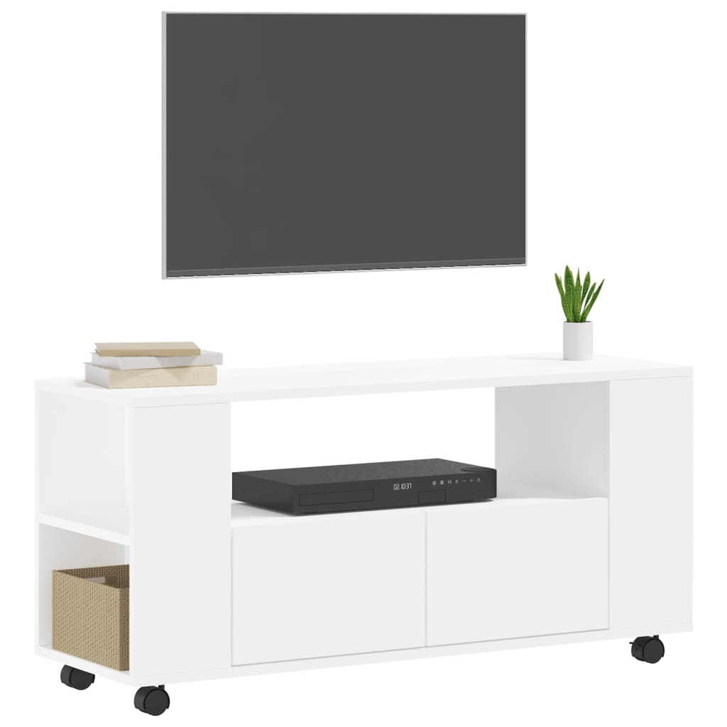 vidaXL Comodă TV, alb, 102x34,5x43 cm, lemn prelucrat