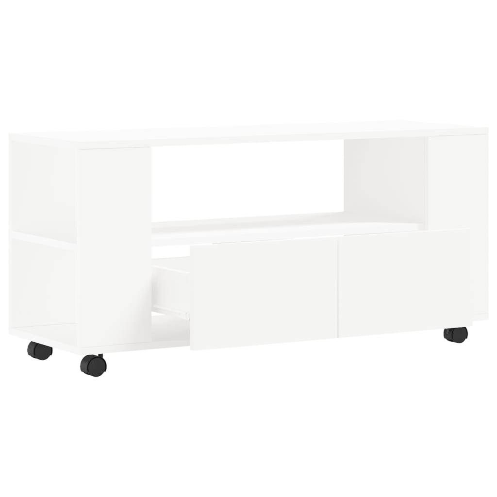 vidaXL Comodă TV, alb, 102x34,5x43 cm, lemn prelucrat