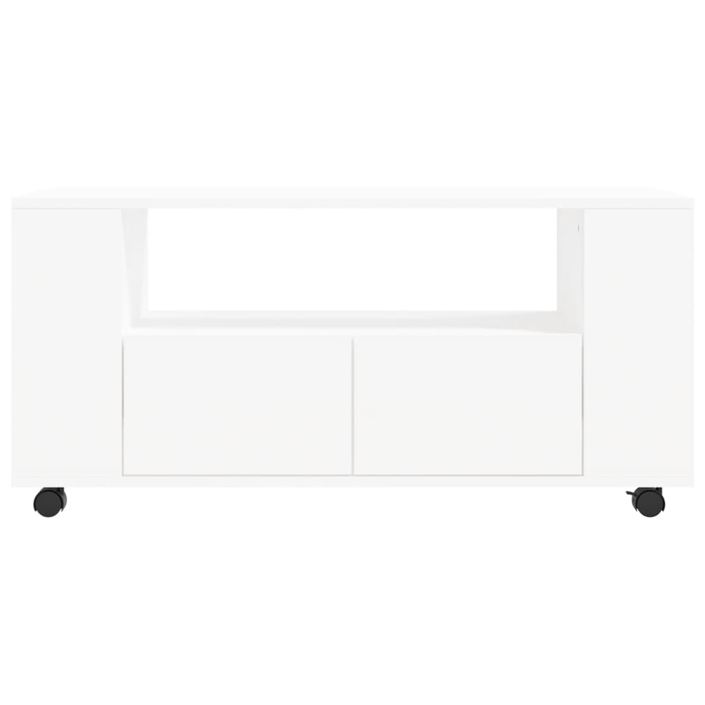 vidaXL Comodă TV, alb, 102x34,5x43 cm, lemn prelucrat