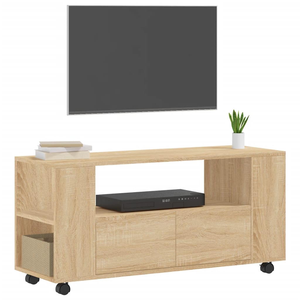 vidaXL Comodă TV, stejar sonoma, 102x34,5x43 cm, lemn prelucrat vidaXL Comodă TV, stejar sonoma, 102x34,5x43 cm, lemn prelucrat