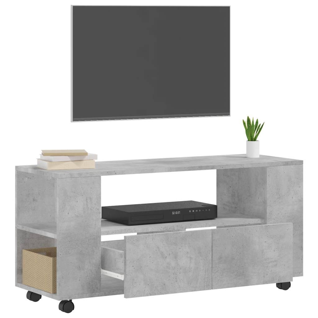 vidaXL Comodă TV, gri beton, 102x34,5x43 cm, lemn prelucrat vidaXL Comodă TV, gri beton, 102x34,5x43 cm, lemn prelucrat