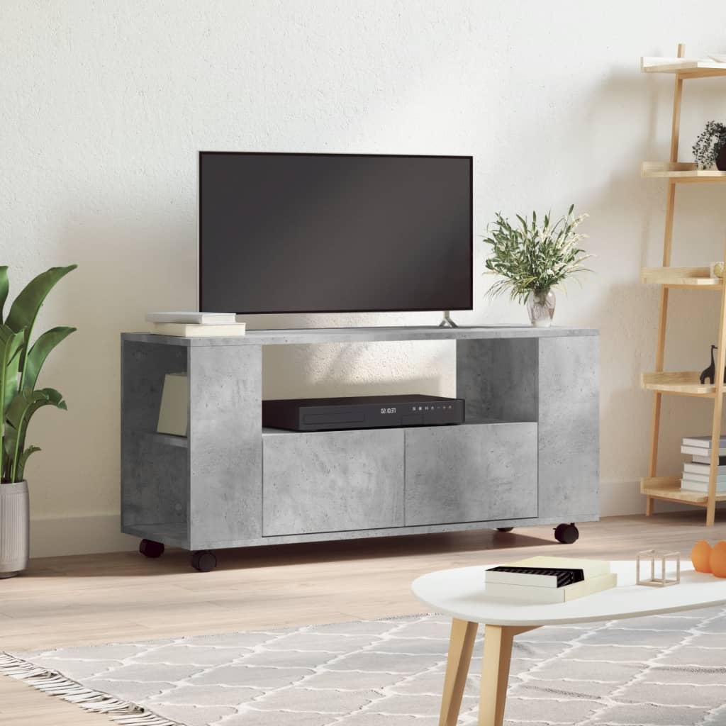 vidaXL Comodă TV, gri beton, 102x34,5x43 cm, lemn prelucrat vidaXL Comodă TV, gri beton, 102x34,5x43 cm, lemn prelucrat