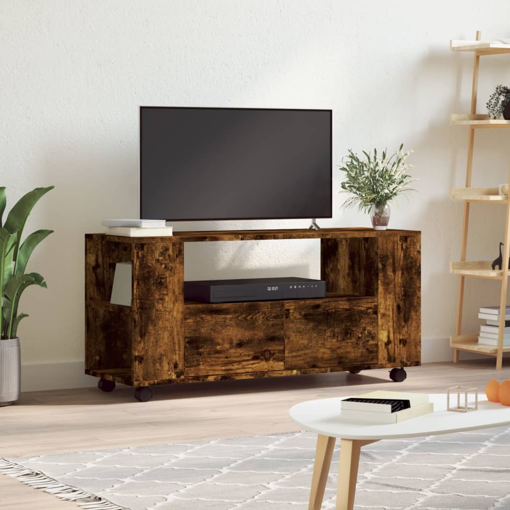 vidaXL Comodă TV, stejar fumuriu, 102x34,5x43 cm, lemn prelucrat vidaXL Comodă TV, stejar fumuriu, 102x34,5x43 cm, lemn prelucrat