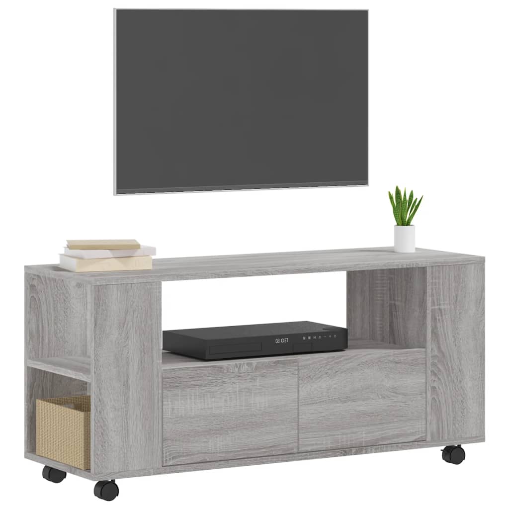 vidaXL Comodă TV, gri sonoma, 102x34,5x43 cm, lemn prelucrat vidaXL Comodă TV, gri sonoma, 102x34,5x43 cm, lemn prelucrat