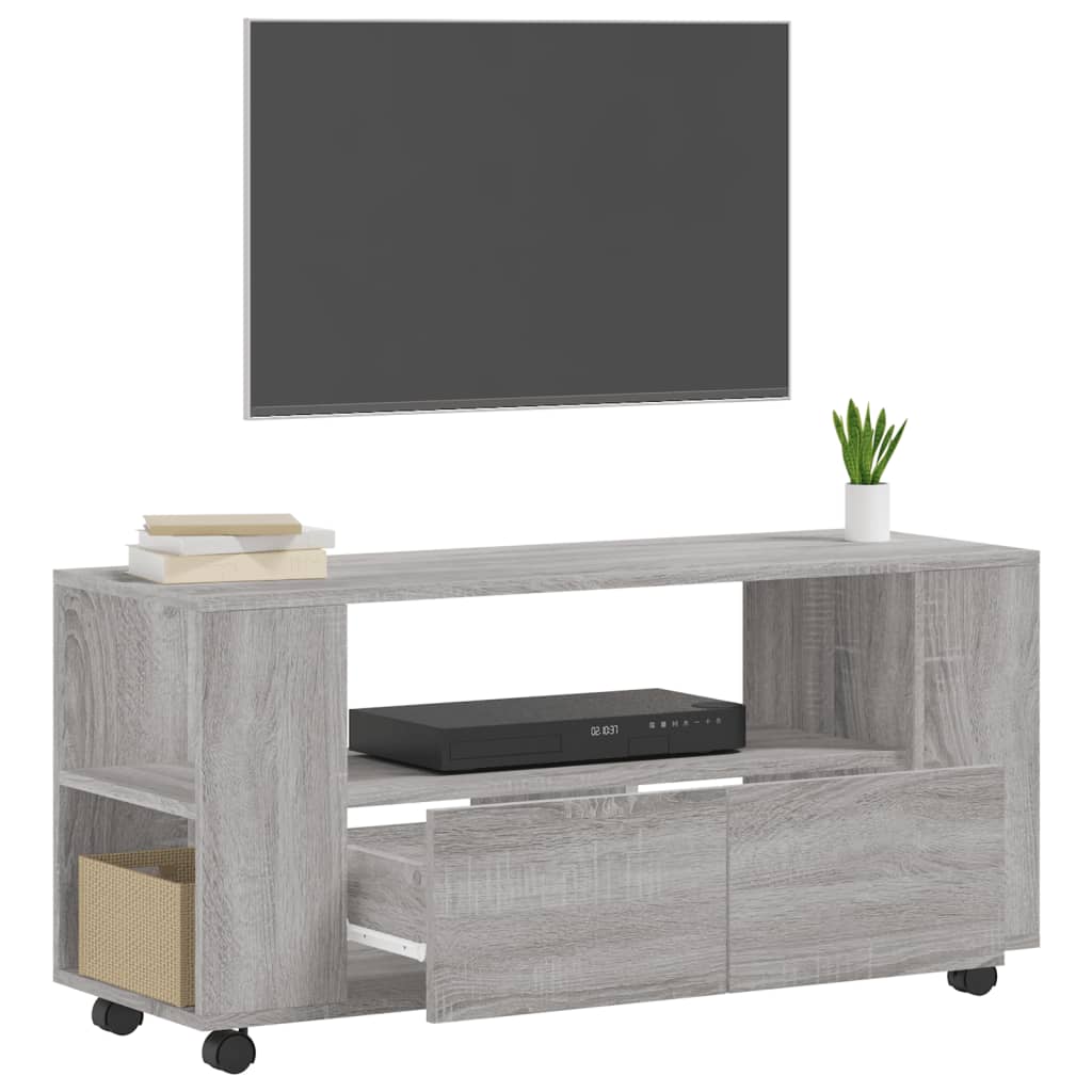 vidaXL Comodă TV, gri sonoma, 102x34,5x43 cm, lemn prelucrat vidaXL Comodă TV, gri sonoma, 102x34,5x43 cm, lemn prelucrat