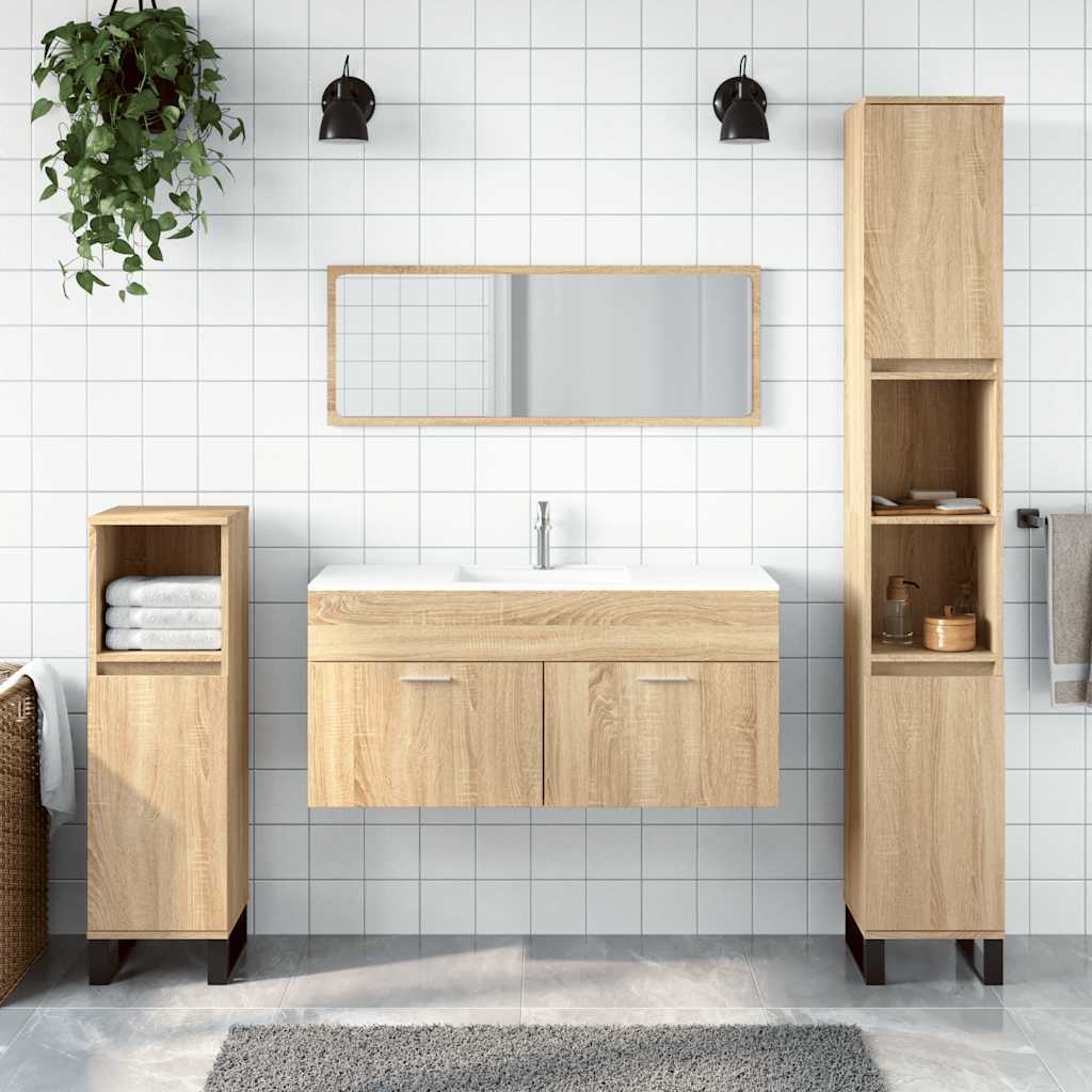 vidaXL Dulap de baie cu oglindă, stejar sonoma, lemn prelucrat vidaXL Dulap de baie cu oglindă, stejar sonoma, lemn prelucrat