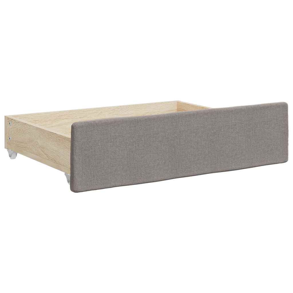vidaXL Sertare de pat 2 buc, gri taupe, lemn prelucrat și textil vidaXL Sertare de pat 2 buc, gri taupe, lemn prelucrat și textil
