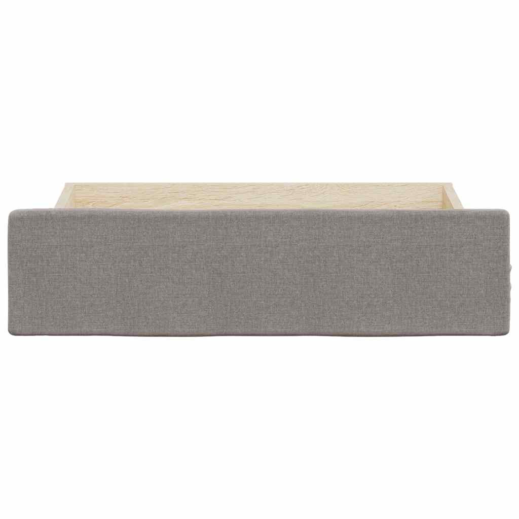 vidaXL Sertare de pat 2 buc, gri taupe, lemn prelucrat și textil vidaXL Sertare de pat 2 buc, gri taupe, lemn prelucrat și textil
