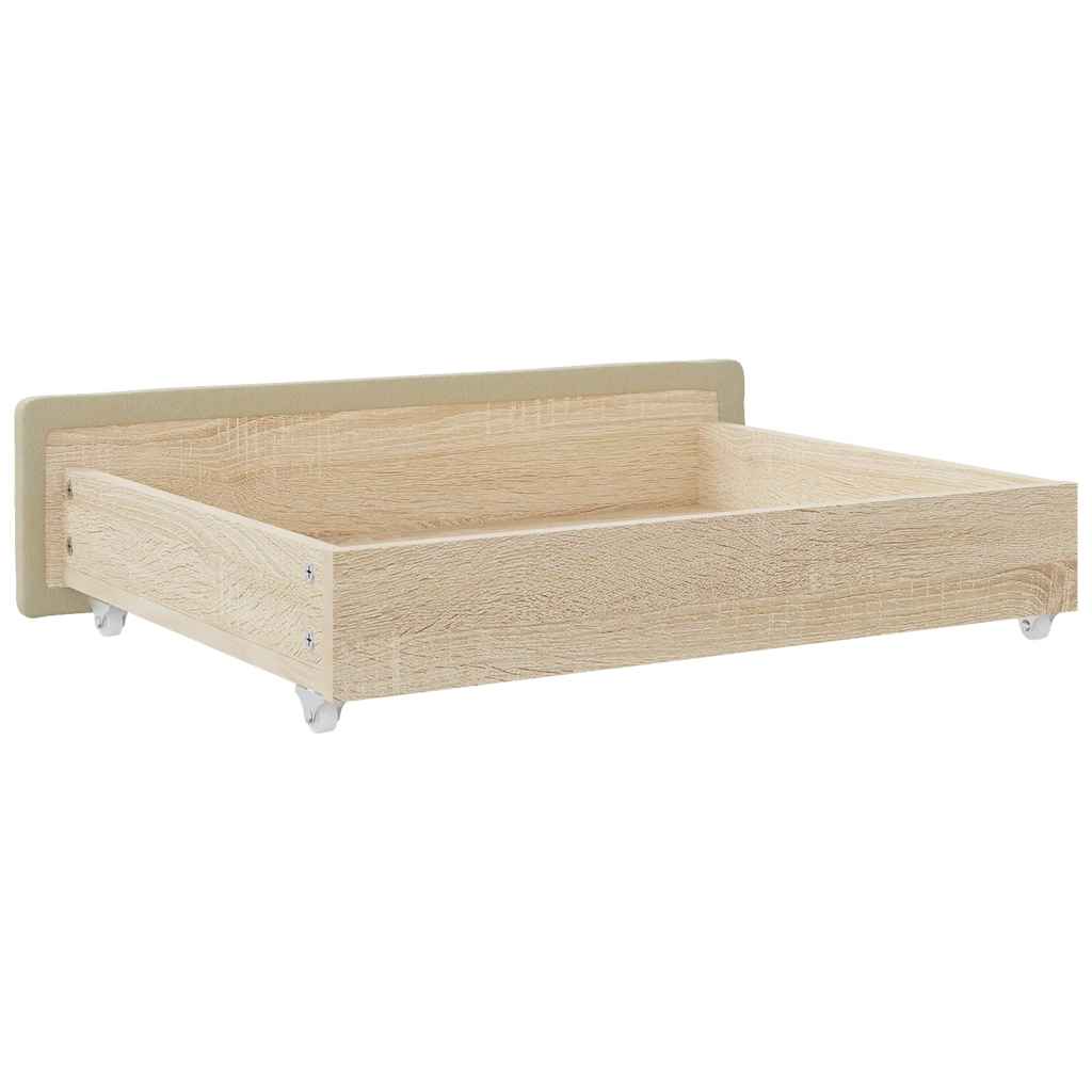 vidaXL Sertare de pat 2 buc, crem, lemn prelucrat și piele ecologică vidaXL Sertare de pat 2 buc, crem, lemn prelucrat și piele ecologică