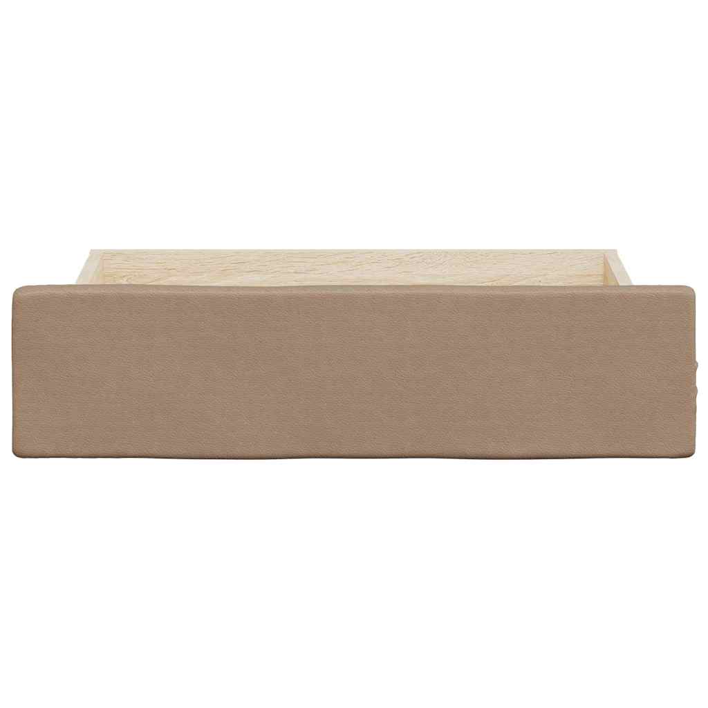 vidaXL Sertare de pat, 2 buc, capucino, lemn prelucrat/piele ecologică vidaXL Sertare de pat, 2 buc, capucino, lemn prelucrat/piele ecologică