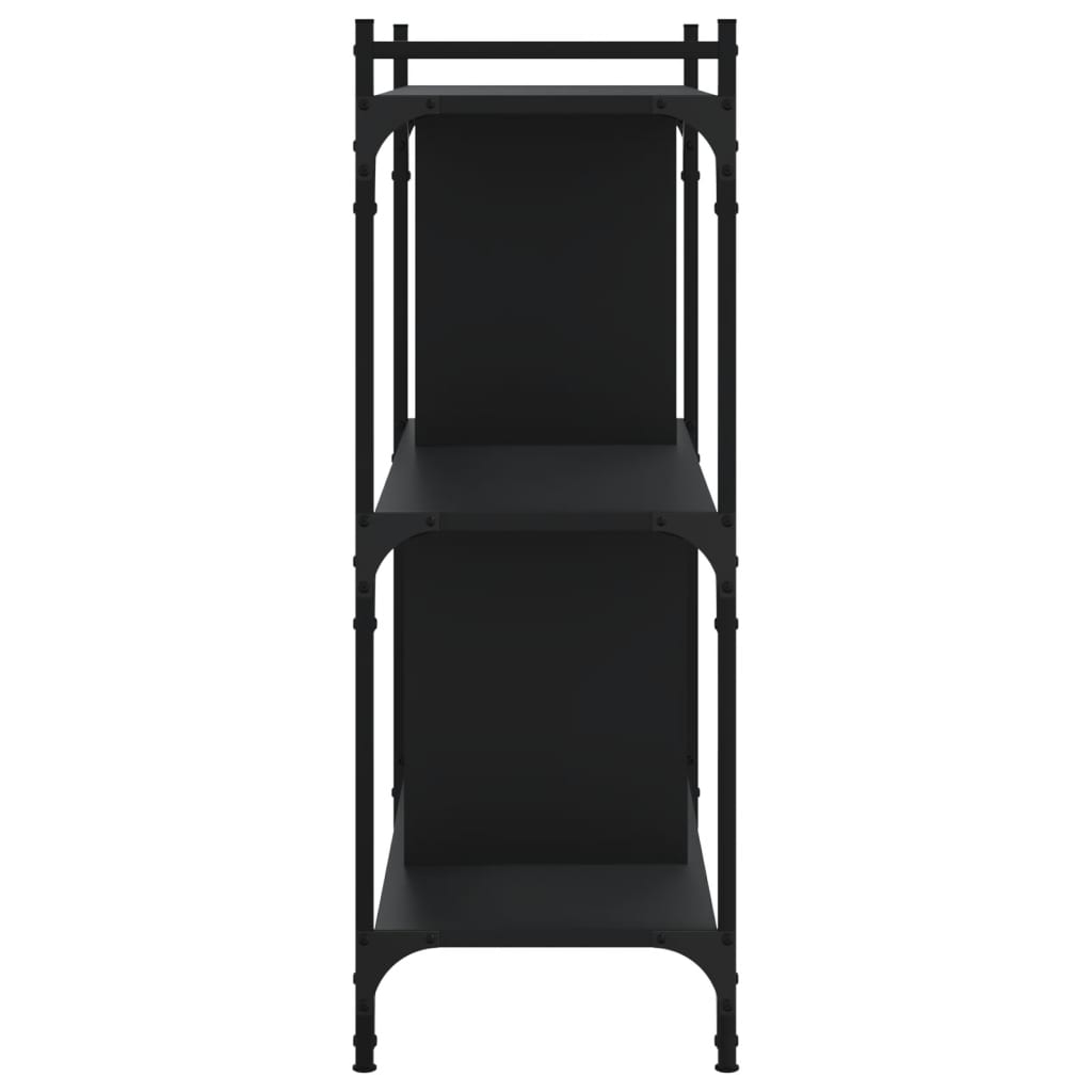 vidaXL Bibliotecă cu 3 niveluri, negru, 76x32x88 cm, lemn prelucrat vidaXL Bibliotecă cu 3 niveluri, negru, 76x32x88 cm, lemn prelucrat