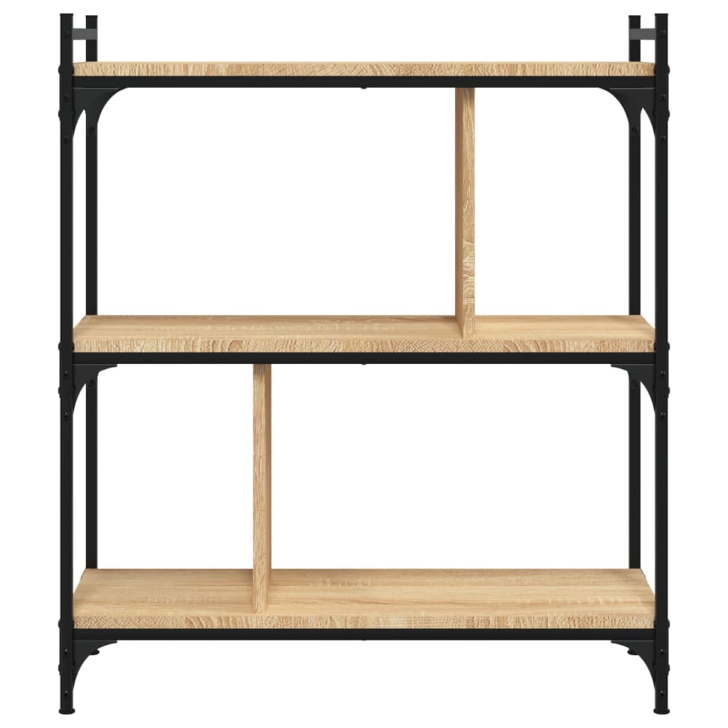 vidaXL Bibliotecă cu 3 niveluri, stejar sonoma, 76x32x88 cm, lemn vidaXL Bibliotecă cu 3 niveluri, stejar sonoma, 76x32x88 cm, lemn