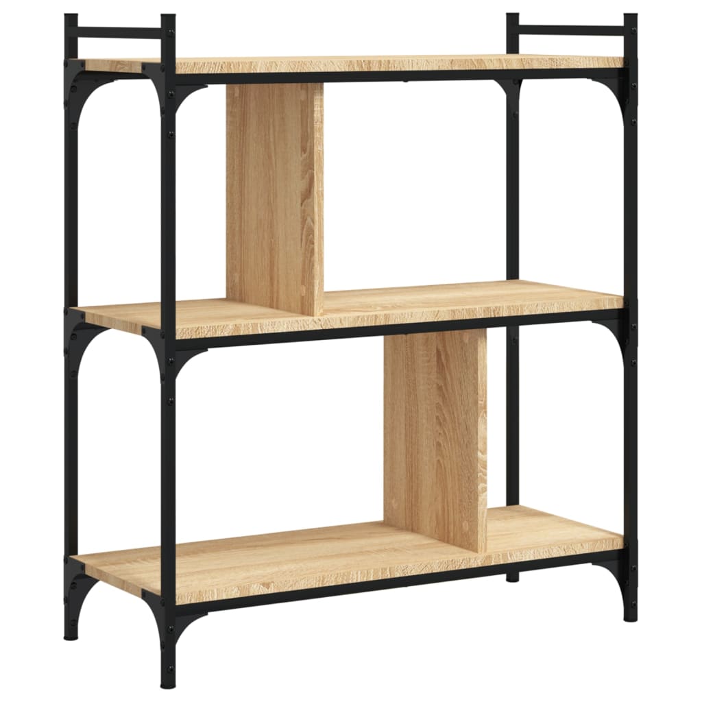 vidaXL Bibliotecă cu 3 niveluri, stejar sonoma, 76x32x88 cm, lemn vidaXL Bibliotecă cu 3 niveluri, stejar sonoma, 76x32x88 cm, lemn