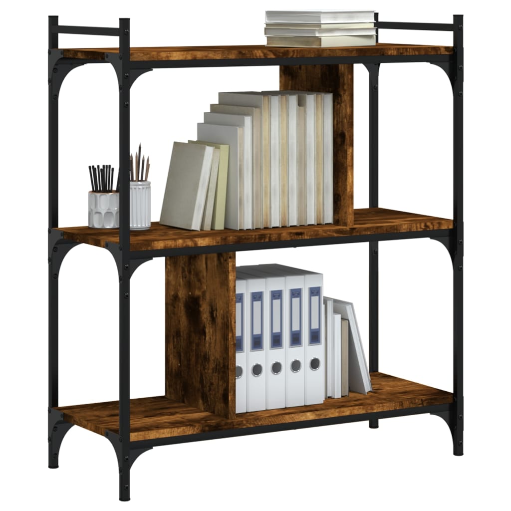 vidaXL Bibliotecă cu 3 niveluri, stejar fumuriu, 76x32x88 cm, lemn vidaXL Bibliotecă cu 3 niveluri, stejar fumuriu, 76x32x88 cm, lemn