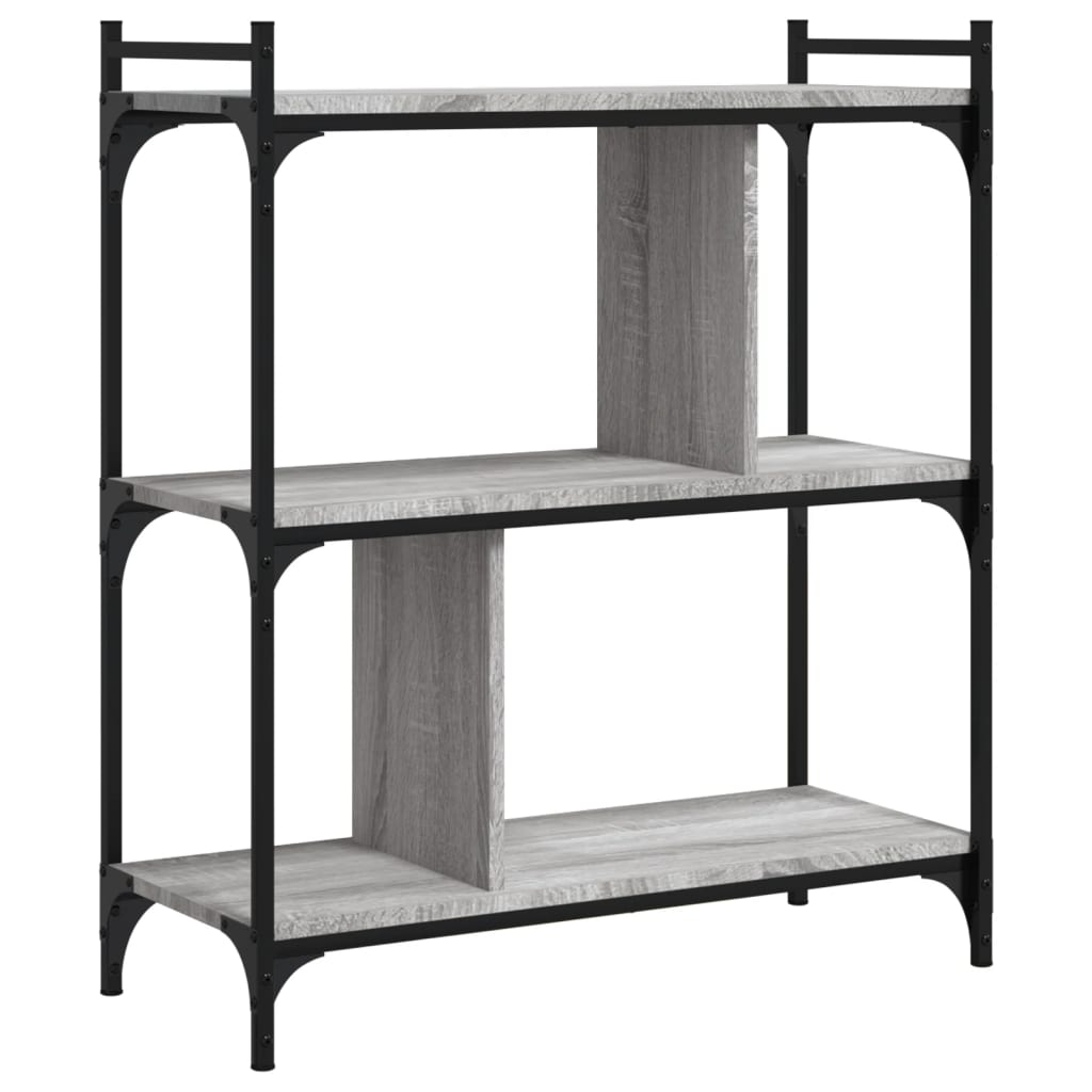 vidaXL Bibliotecă cu 3 niveluri gri sonoma 76x32x88 cm lemn compozit vidaXL Bibliotecă cu 3 niveluri gri sonoma 76x32x88 cm lemn compozit