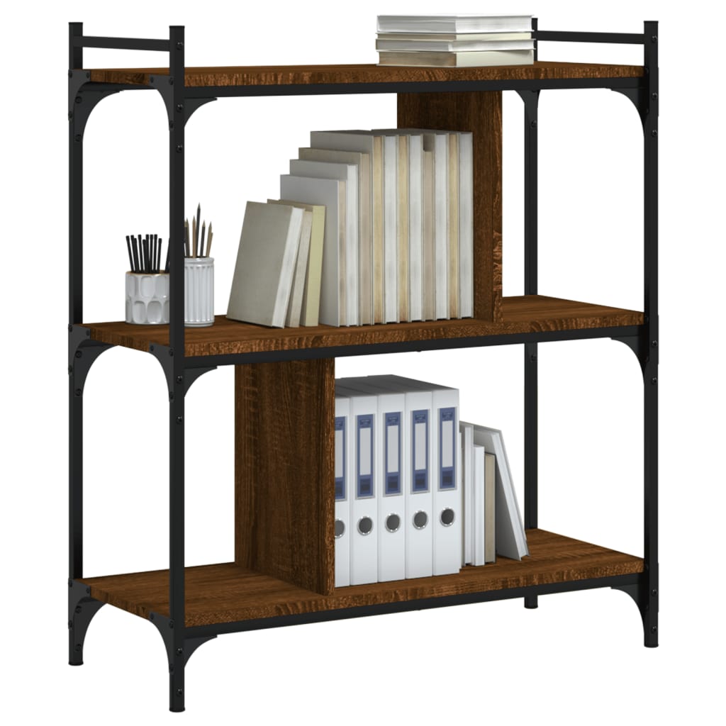 vidaXL Bibliotecă cu 3 niveluri, stejar maro 76x32x88 cm lemn compozit vidaXL Bibliotecă cu 3 niveluri, stejar maro 76x32x88 cm lemn compozit