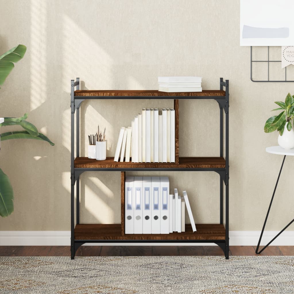 vidaXL Bibliotecă cu 3 niveluri, stejar maro 76x32x88 cm lemn compozit vidaXL Bibliotecă cu 3 niveluri, stejar maro 76x32x88 cm lemn compozit