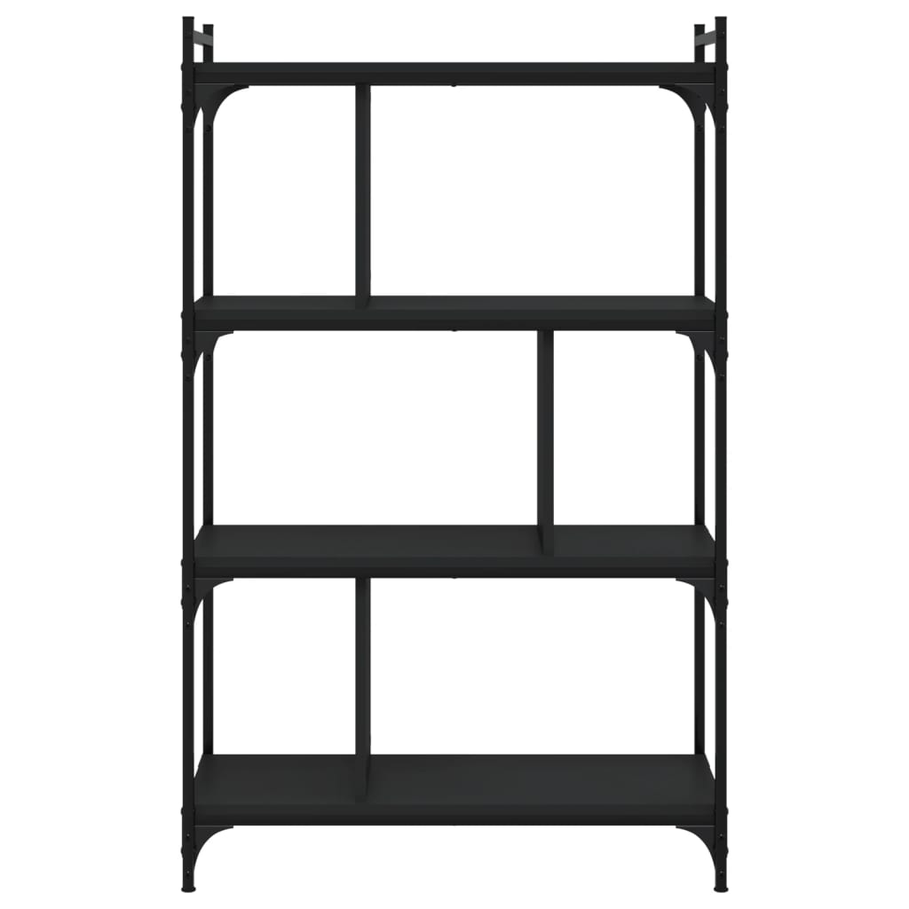 vidaXL Bibliotecă cu 4 niveluri, negru, 76x32x123 cm, lemn prelucrat vidaXL Bibliotecă cu 4 niveluri, negru, 76x32x123 cm, lemn prelucrat