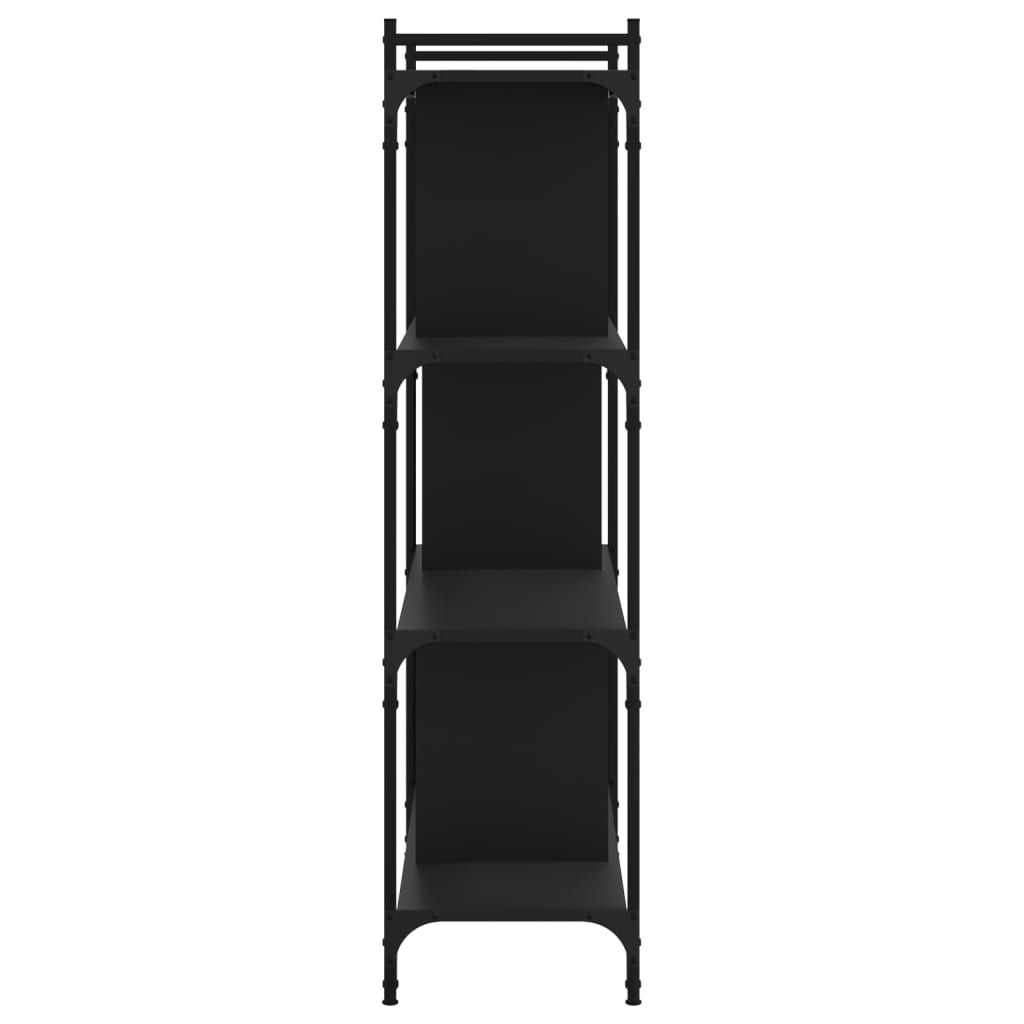 vidaXL Bibliotecă cu 4 niveluri, negru, 76x32x123 cm, lemn prelucrat vidaXL Bibliotecă cu 4 niveluri, negru, 76x32x123 cm, lemn prelucrat