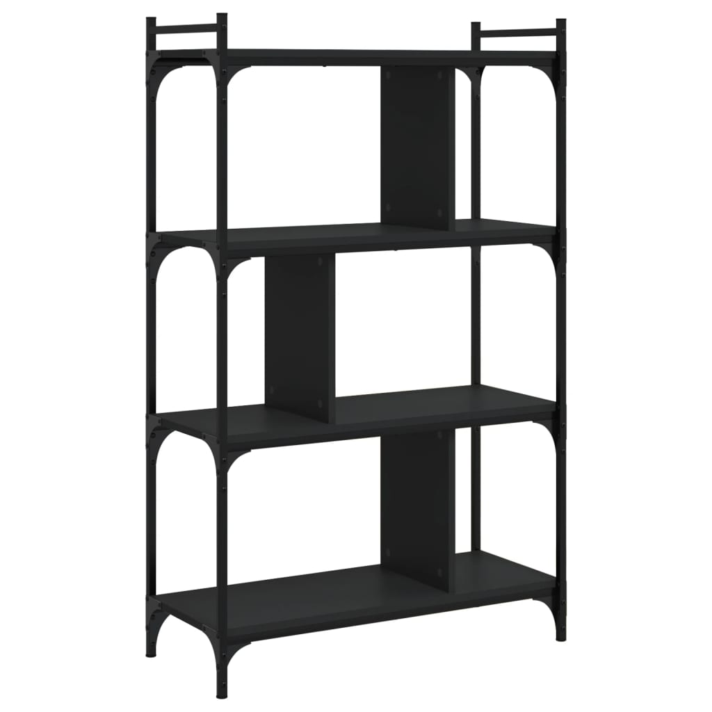 vidaXL Bibliotecă cu 4 niveluri, negru, 76x32x123 cm, lemn prelucrat vidaXL Bibliotecă cu 4 niveluri, negru, 76x32x123 cm, lemn prelucrat