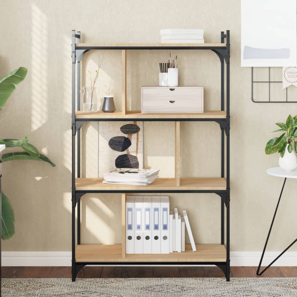 vidaXL Bibliotecă cu 4 niveluri, stejar sonoma, 76x32x123 cm, lemn vidaXL Bibliotecă cu 4 niveluri, stejar sonoma, 76x32x123 cm, lemn