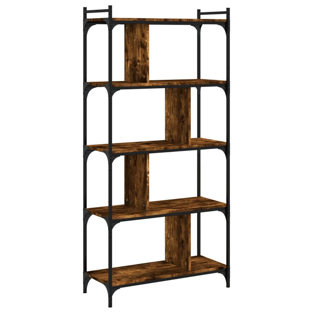 vidaXL Bibliotecă cu 5 niveluri, stejar fumuriu, 76x32x158 cm, lemn vidaXL Bibliotecă cu 5 niveluri, stejar fumuriu, 76x32x158 cm, lemn