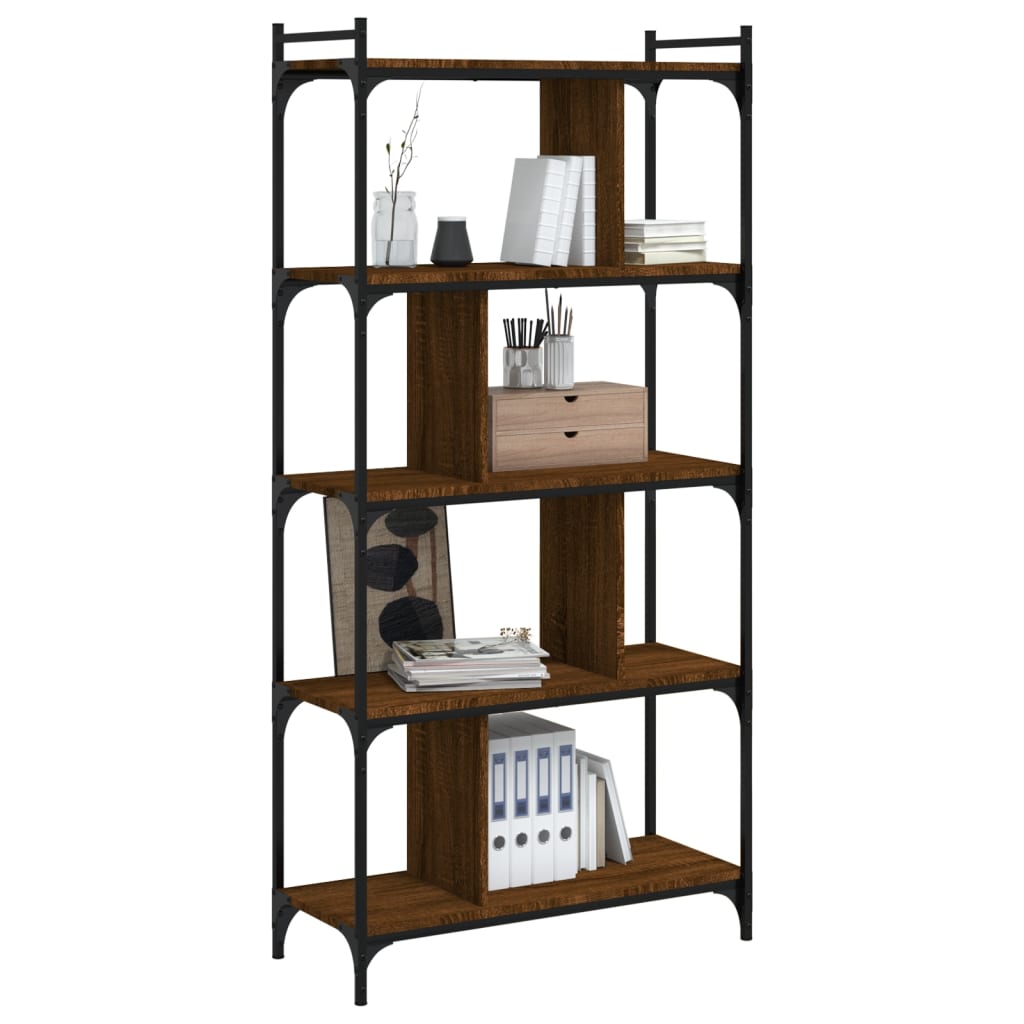 vidaXL Bibliotecă cu 5 niveluri stejar maro 76x32x158 cm lemn compozit vidaXL Bibliotecă cu 5 niveluri stejar maro 76x32x158 cm lemn compozit