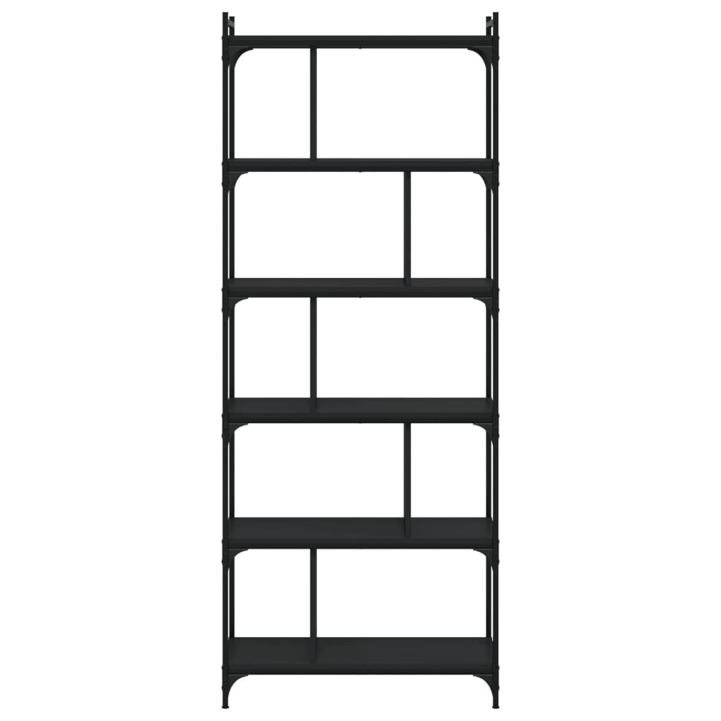 vidaXL Bibliotecă cu 6 niveluri, negru, 76x32x192 cm, lemn prelucrat vidaXL Bibliotecă cu 6 niveluri, negru, 76x32x192 cm, lemn prelucrat