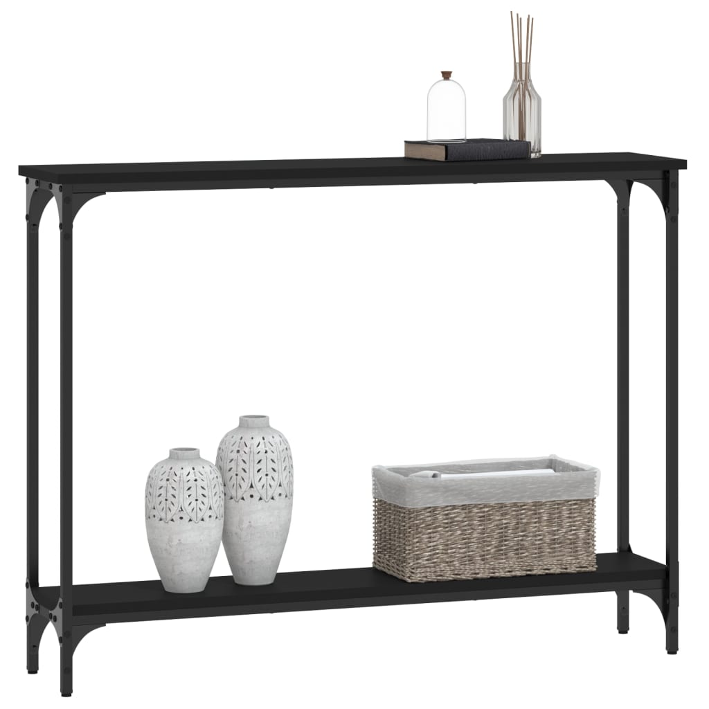 vidaXL Măsuță consolă, negru, 100x22,5x75 cm, lemn compozit vidaXL Măsuță consolă, negru, 100x22,5x75 cm, lemn compozit