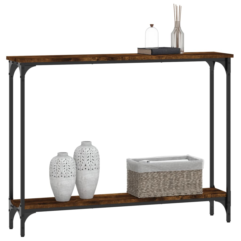 vidaXL Măsuță consolă, stejar fumuriu, 100x22,5x75 cm, lemn prelucrat vidaXL Măsuță consolă, stejar fumuriu, 100x22,5x75 cm, lemn prelucrat