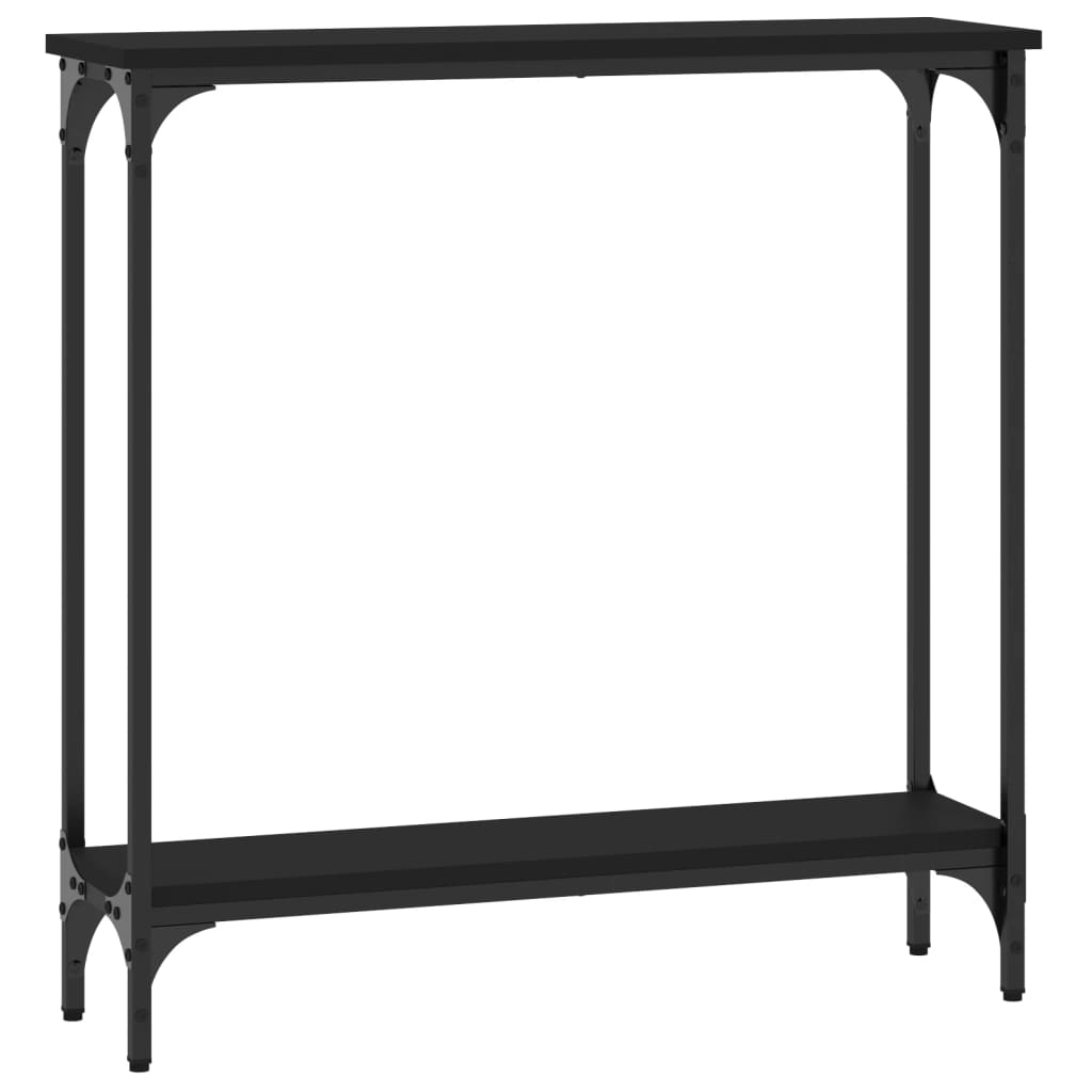vidaXL Masă consolă, negru, 75x22,5x75 cm, lemn prelucrat