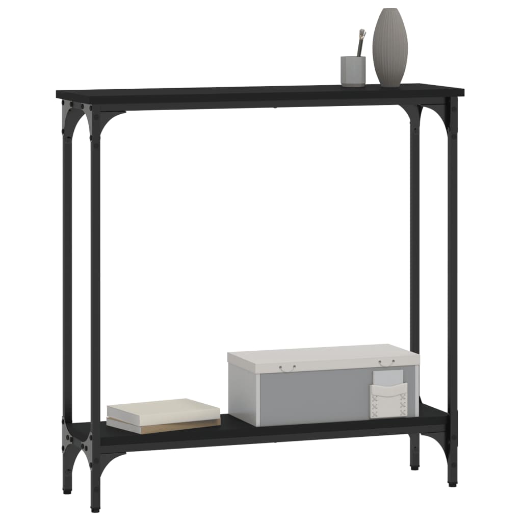 vidaXL Masă consolă, negru, 75x22,5x75 cm, lemn prelucrat