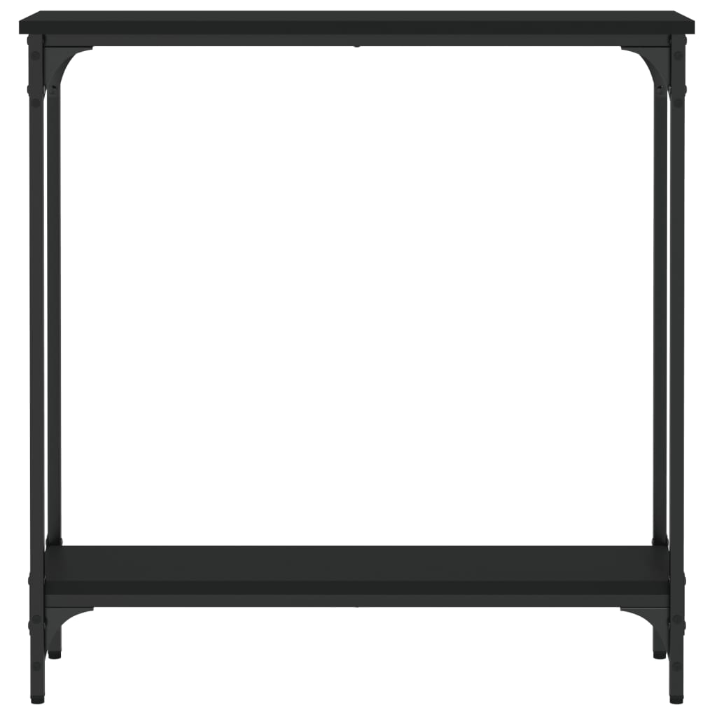 vidaXL Masă consolă, negru, 75x22,5x75 cm, lemn prelucrat