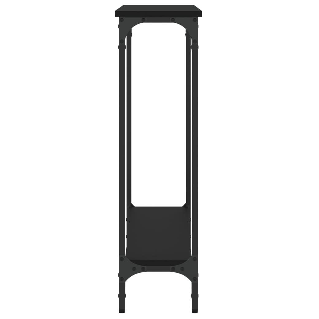 vidaXL Masă consolă, negru, 75x22,5x75 cm, lemn prelucrat