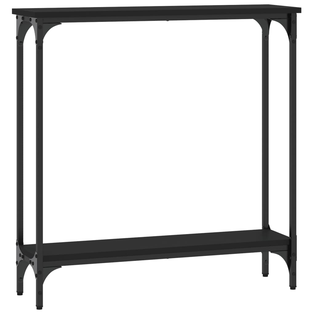 vidaXL Masă consolă, negru, 75x22,5x75 cm, lemn prelucrat