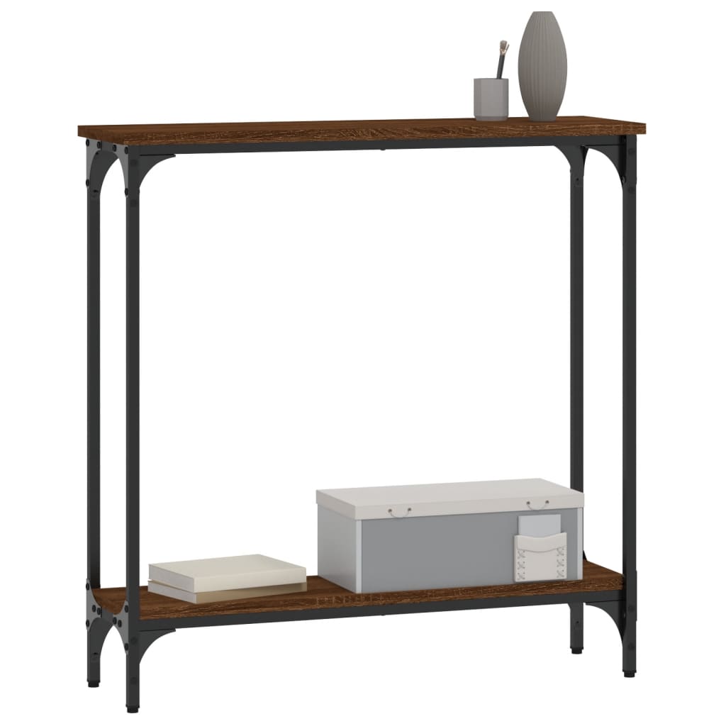 vidaXL Măsuță consolă, stejar maro, 75x22,5x75 cm, lemn prelucrat vidaXL Măsuță consolă, stejar maro, 75x22,5x75 cm, lemn prelucrat
