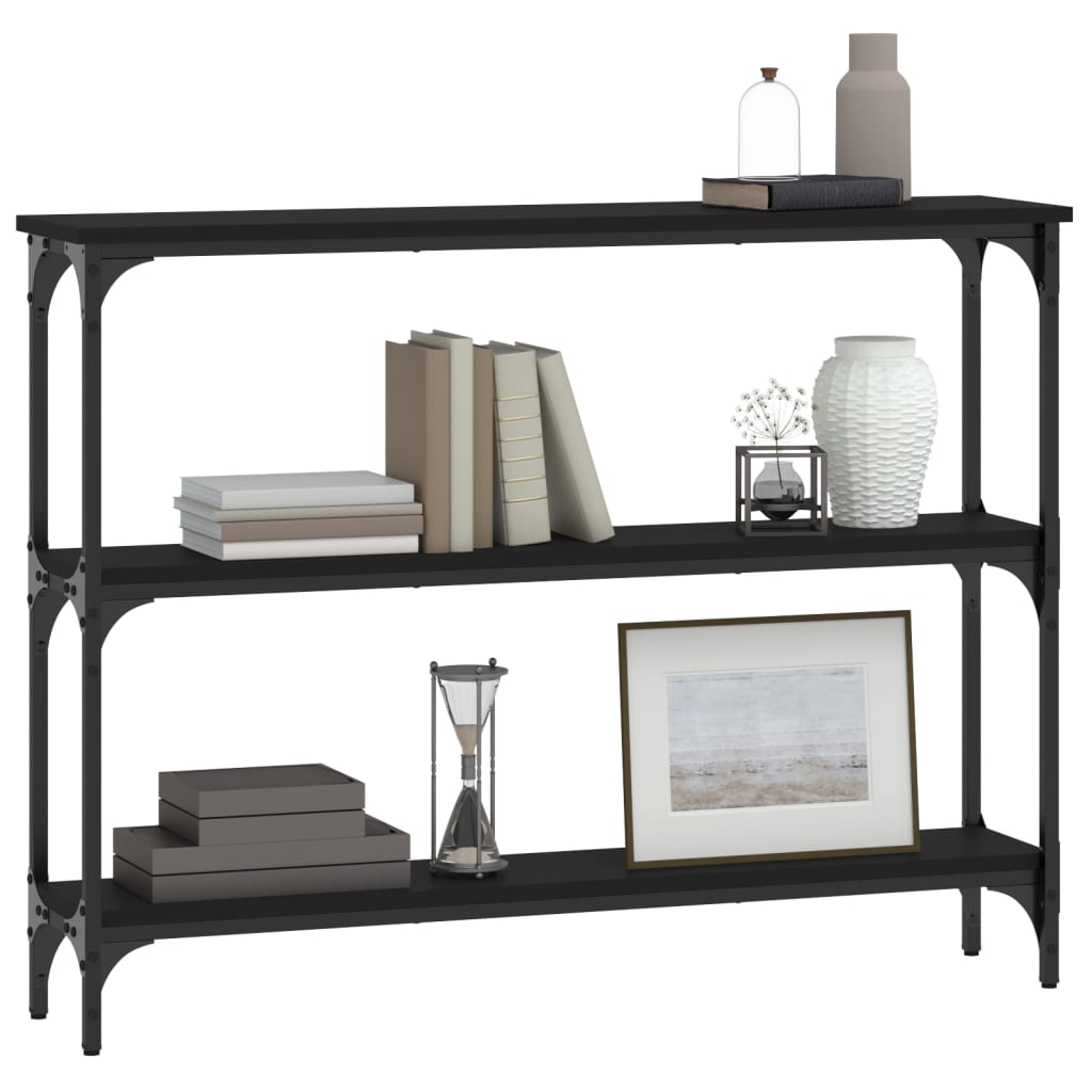 vidaXL Măsuță consolă, negru, 100x22,5x75 cm, lemn compozit vidaXL Măsuță consolă, negru, 100x22,5x75 cm, lemn compozit