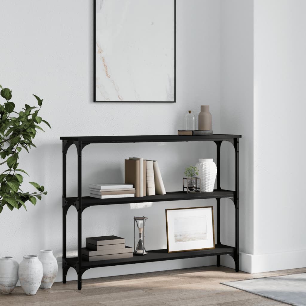 vidaXL Măsuță consolă, negru, 100x22,5x75 cm, lemn compozit vidaXL Măsuță consolă, negru, 100x22,5x75 cm, lemn compozit